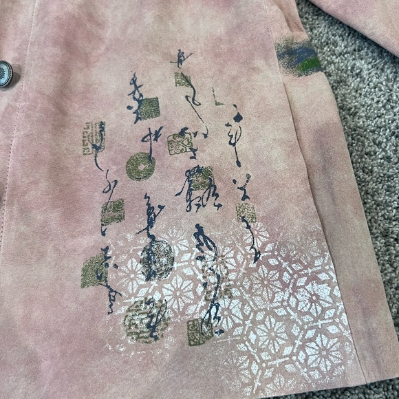 Chico’s Suede Leather Jacket Anniversary Edition Rose Ocho Rios Size 1 US 8 Med - Picture 3 of 14